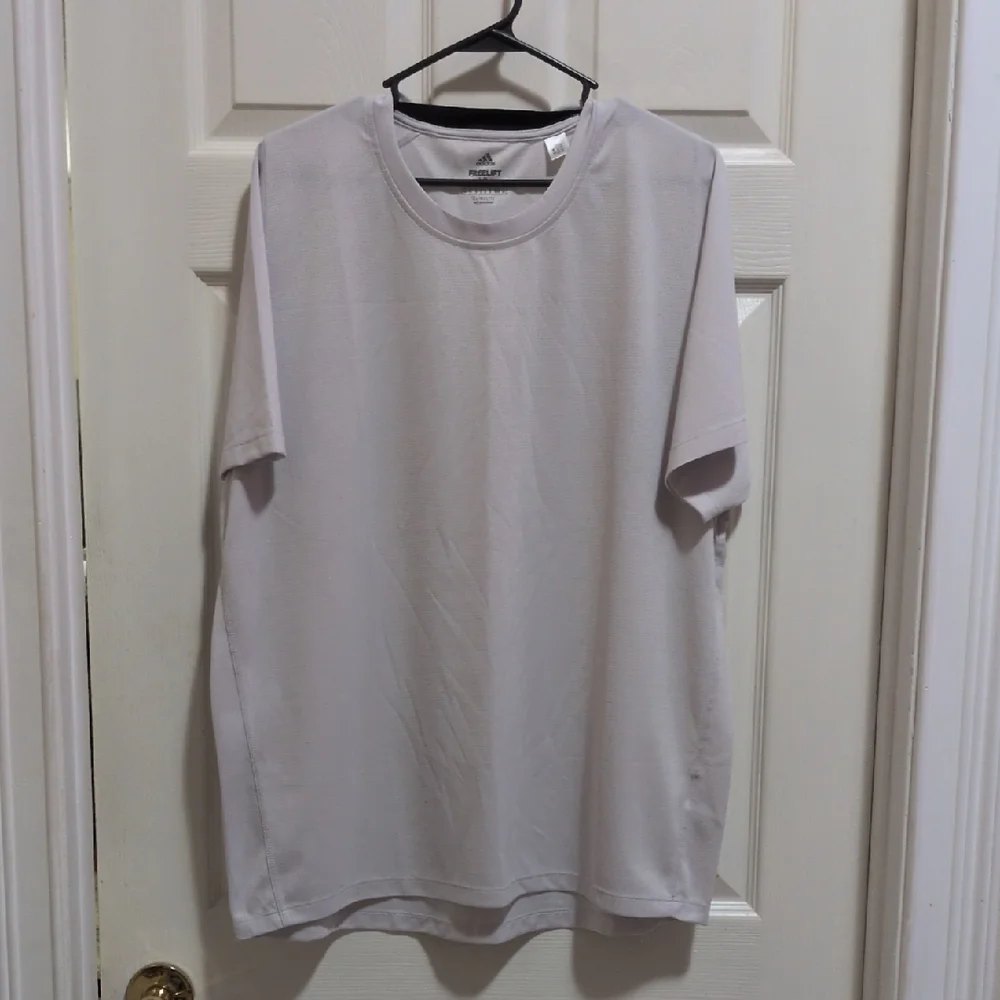adidas Climalite Free Lift Men's Gray Short Sleeve Performance Shirt Size XL